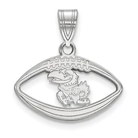 Women's Kansas Jayhawks Sterling Silver Logo Football Pendant
