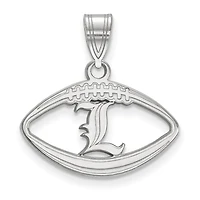 Women's Louisville Cardinals Sterling Silver Script Logo Football Pendant
