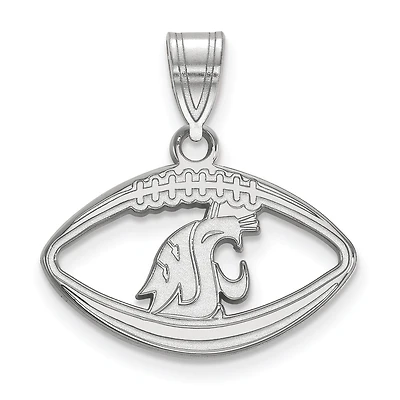 Women's Washington State Cougars Sterling Silver Logo Football Pendant