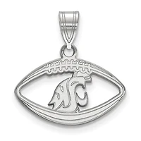 Women's Washington State Cougars Sterling Silver Logo Football Pendant