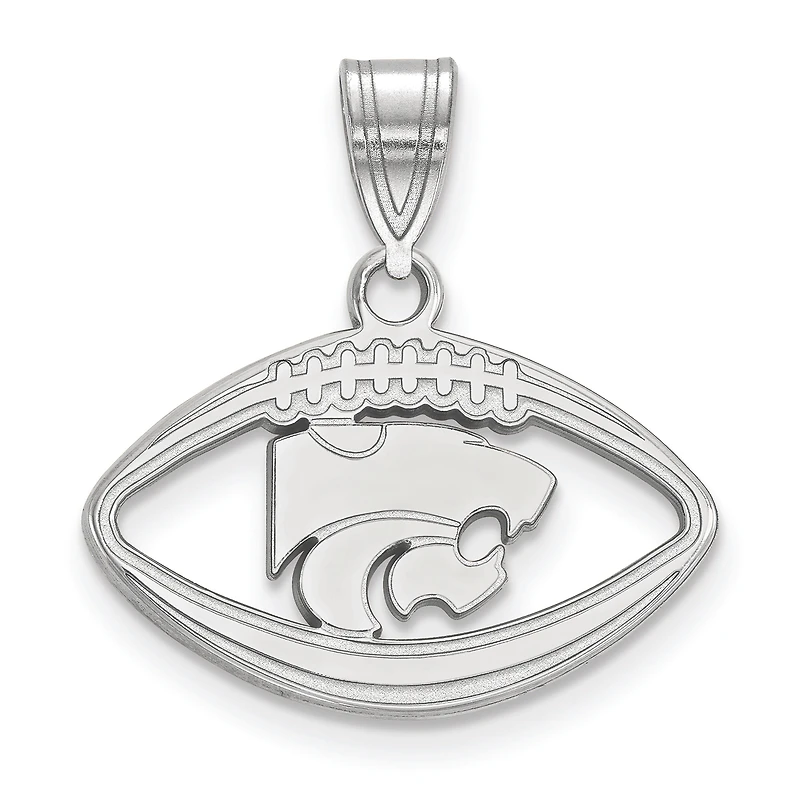 Women's Kansas State Wildcats Sterling Silver Logo Football Pendant