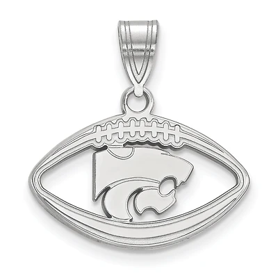 Women's Kansas State Wildcats Sterling Silver Logo Football Pendant