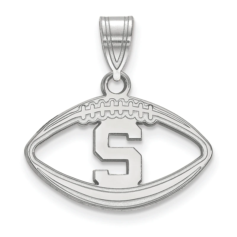 Women's Michigan State Spartans Sterling Silver Logo Football Pendant
