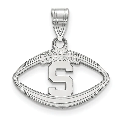 Women's Michigan State Spartans Sterling Silver Logo Football Pendant