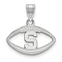 Women's Michigan State Spartans Sterling Silver Logo Football Pendant