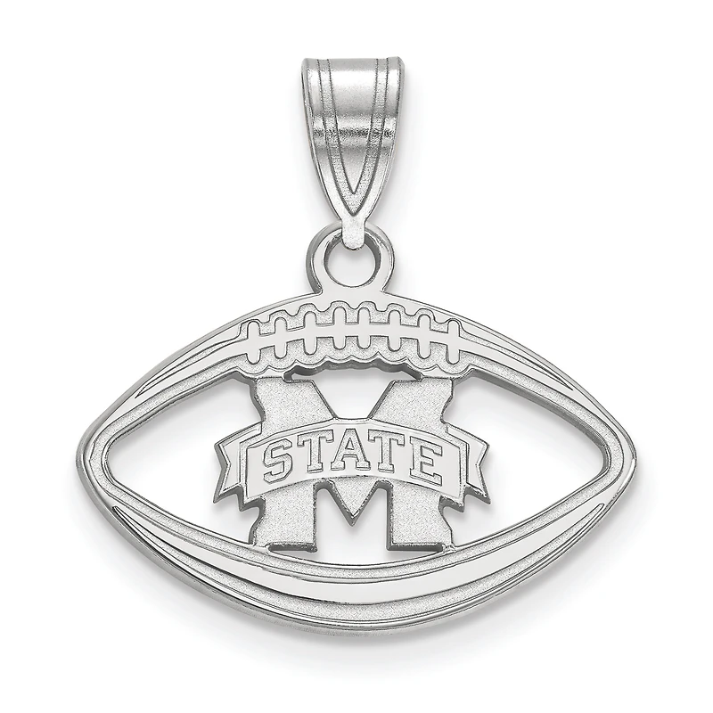 Women's Mississippi State Bulldogs Sterling Silver Logo Football Pendant