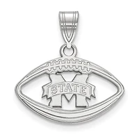 Women's Mississippi State Bulldogs Sterling Silver Logo Football Pendant