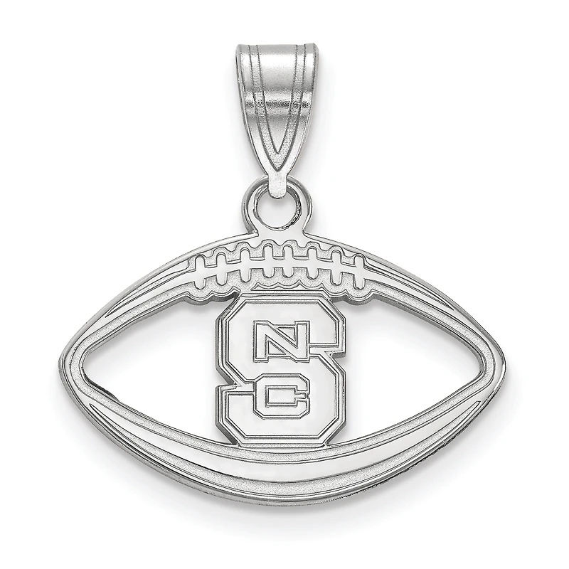 Women's NC State Wolfpack Sterling Silver Logo Football Pendant