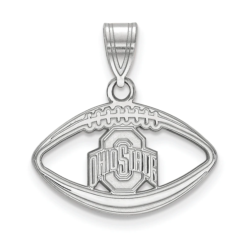 Women's Ohio State Buckeyes Sterling Silver Logo Football Pendant