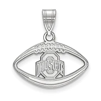 Women's Ohio State Buckeyes Sterling Silver Logo Football Pendant
