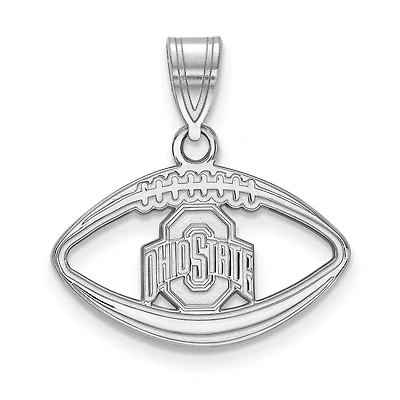 Women's Ohio State Buckeyes Sterling Silver Logo Football Pendant