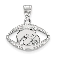 Women's Iowa Hawkeyes Sterling Silver Logo Football Pendant