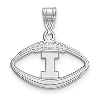 Women's Illinois Fighting Illini Sterling Silver Logo Football Pendant