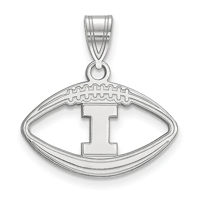 Women's Illinois Fighting Illini Sterling Silver Logo Football Pendant