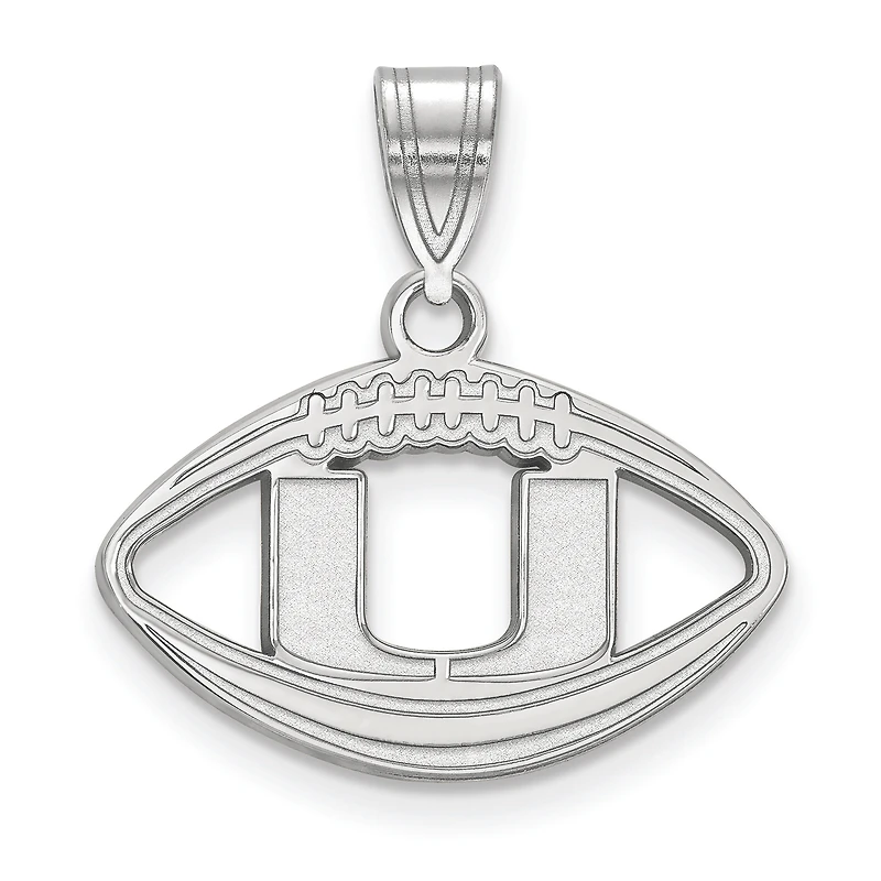 Women's Miami Hurricanes Sterling Silver Logo Football Pendant