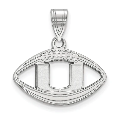 Women's Miami Hurricanes Sterling Silver Logo Football Pendant