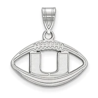Women's Miami Hurricanes Sterling Silver Logo Football Pendant