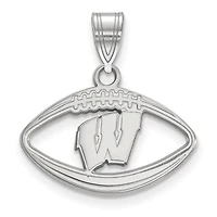 Women's Wisconsin Badgers Sterling Silver Logo Football Pendant