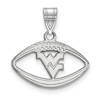 Women's West Virginia Mountaineers Sterling Silver Logo Football Pendant