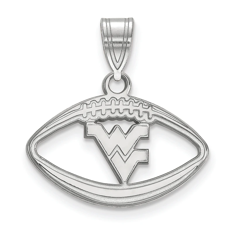 Women's West Virginia Mountaineers Sterling Silver Logo Football Pendant
