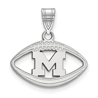 Women's Michigan Wolverines Sterling Silver Logo Football Pendant