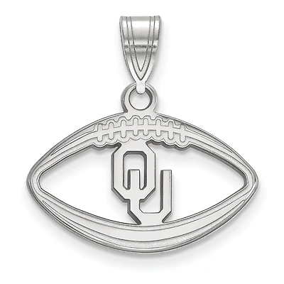 Women's Oklahoma Sooners Sterling Silver Logo Football Pendant