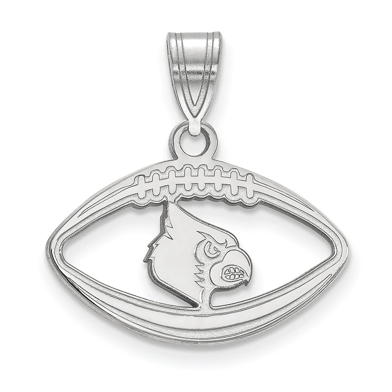 Women's Louisville Cardinals Sterling Silver Logo Football Pendant