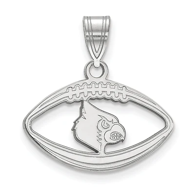 Women's Louisville Cardinals Sterling Silver Logo Football Pendant