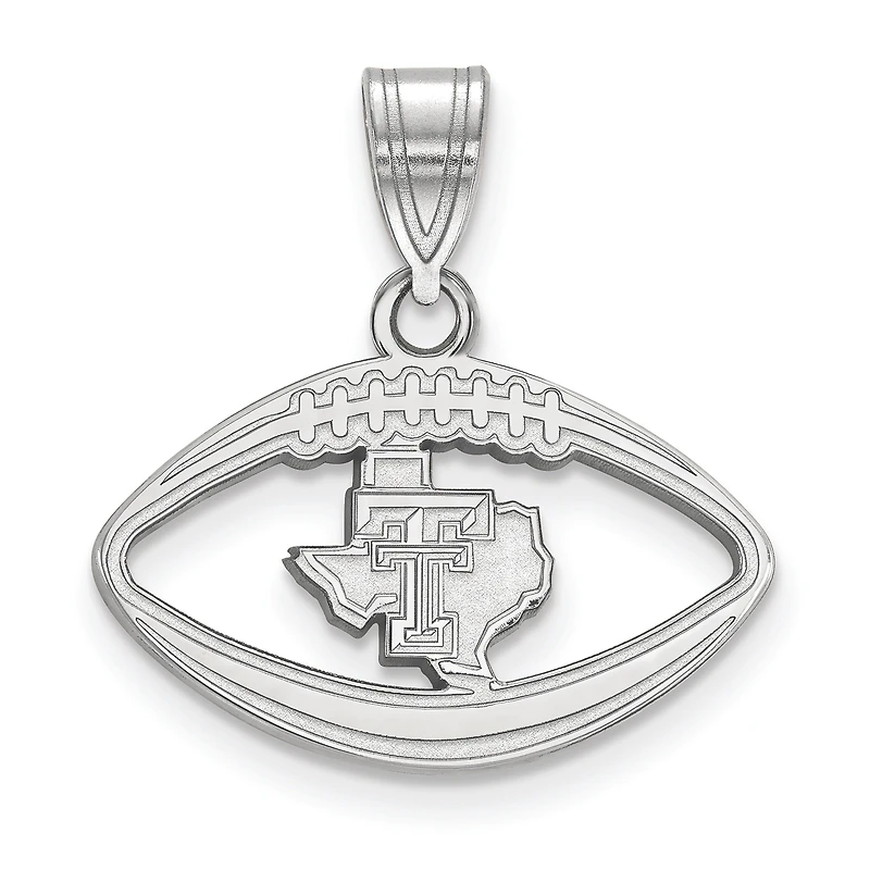 Women's Texas Tech Red Raiders Sterling Silver Secondary Logo Football Pendant