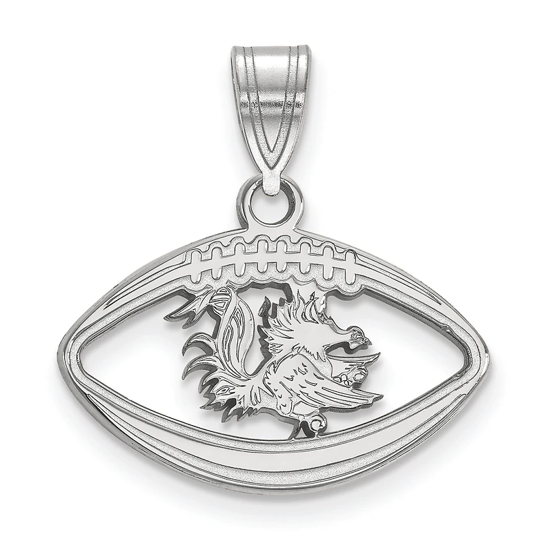 Women's South Carolina Gamecocks Sterling Silver Mascot Football Pendant