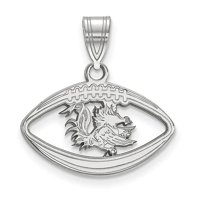 Women's South Carolina Gamecocks Sterling Silver Mascot Football Pendant