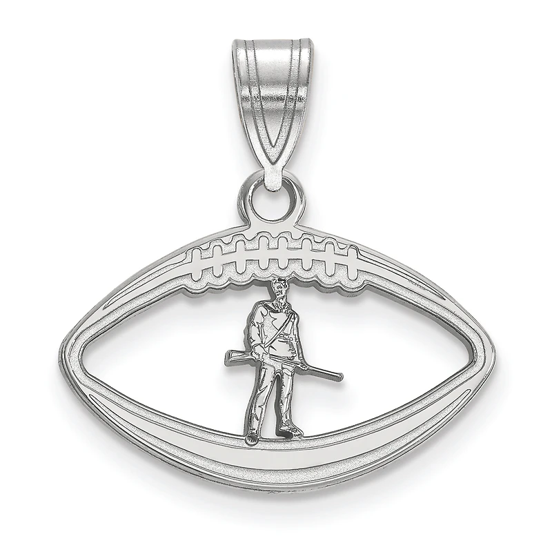 Women's West Virginia Mountaineers Sterling Silver Mascot Football Pendant