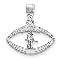 Women's West Virginia Mountaineers Sterling Silver Mascot Football Pendant