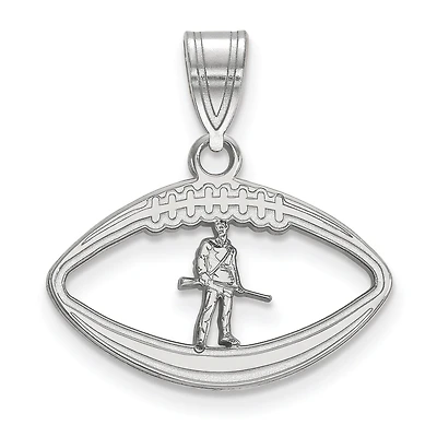 Women's West Virginia Mountaineers Sterling Silver Mascot Football Pendant