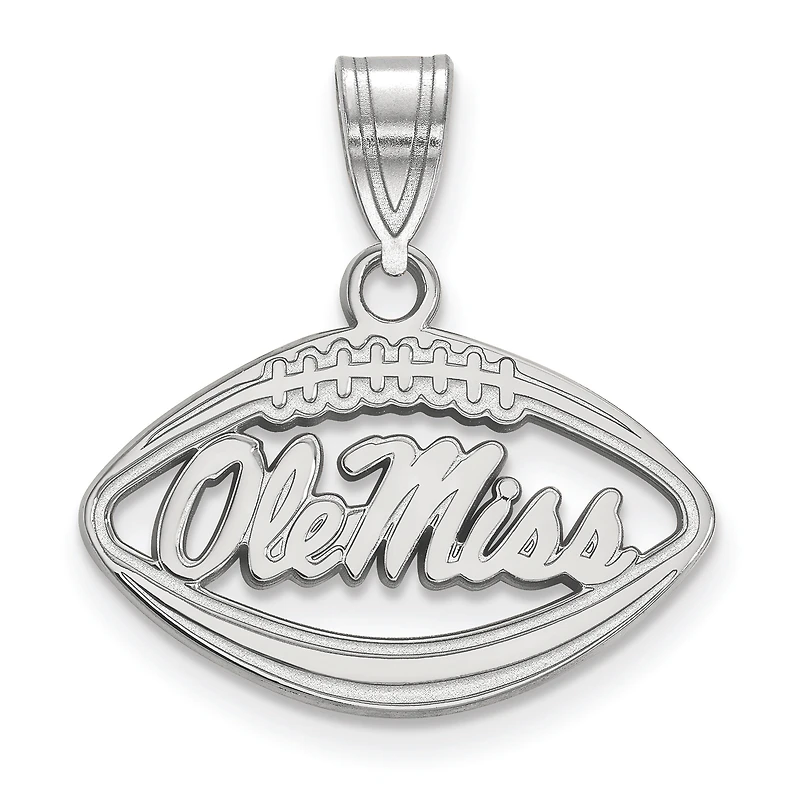 Women's Ole Miss Rebels Sterling Silver Logo Football Pendant