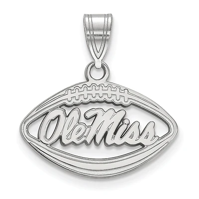 Women's Ole Miss Rebels Sterling Silver Logo Football Pendant
