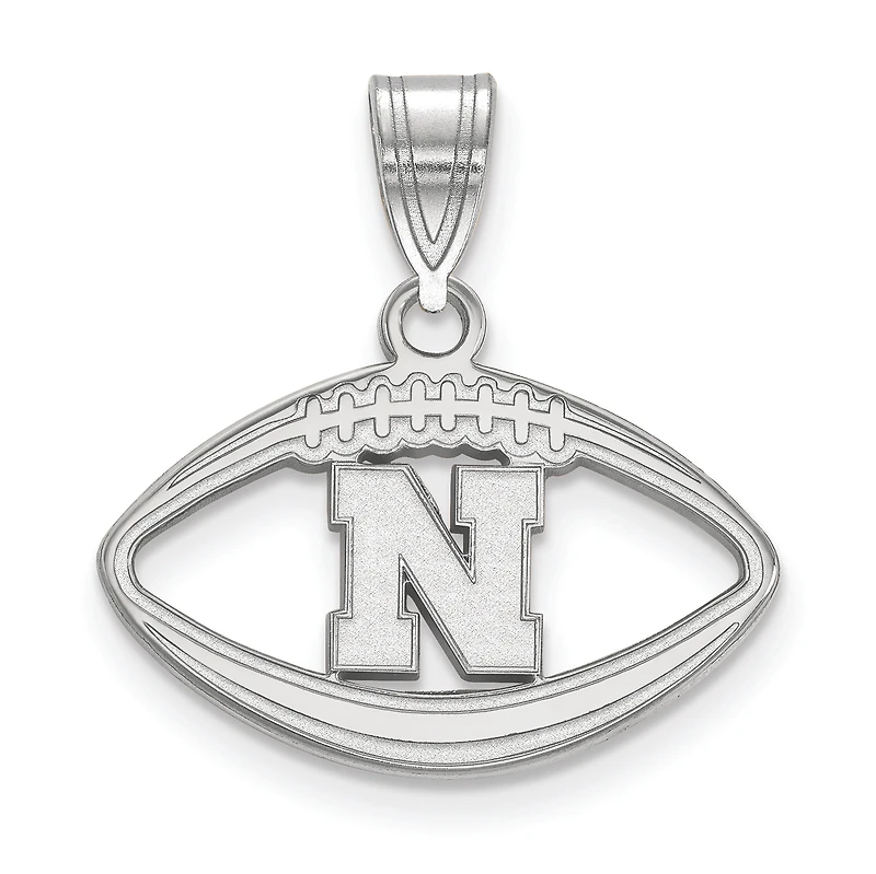 Women's Nebraska Huskers Sterling Silver Logo Football Pendant