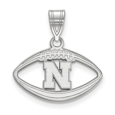 Women's Nebraska Huskers Sterling Silver Logo Football Pendant