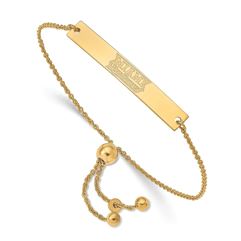 Women's Miami University RedHawks Sterling Silver Gold-Plated Adjustable Bar Bracelet