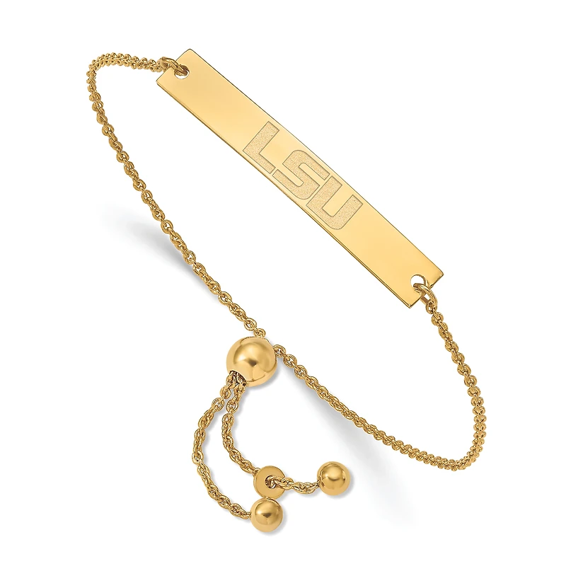 Women's LSU Tigers Sterling Silver Gold-Plated Adjustable Bar Bracelet