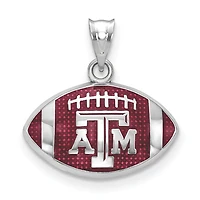 Women's Texas A&M Aggies Sterling Silver Enameled Football Logo Pendant