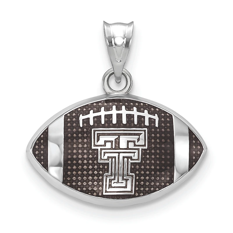 Women's Texas Tech Red Raiders Sterling Silver Enameled Football Logo Pendant