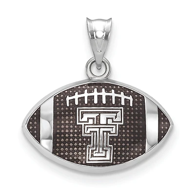Women's Texas Tech Red Raiders Sterling Silver Enameled Football Logo Pendant