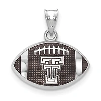 Women's Texas Tech Red Raiders Sterling Silver Enameled Football Logo Pendant