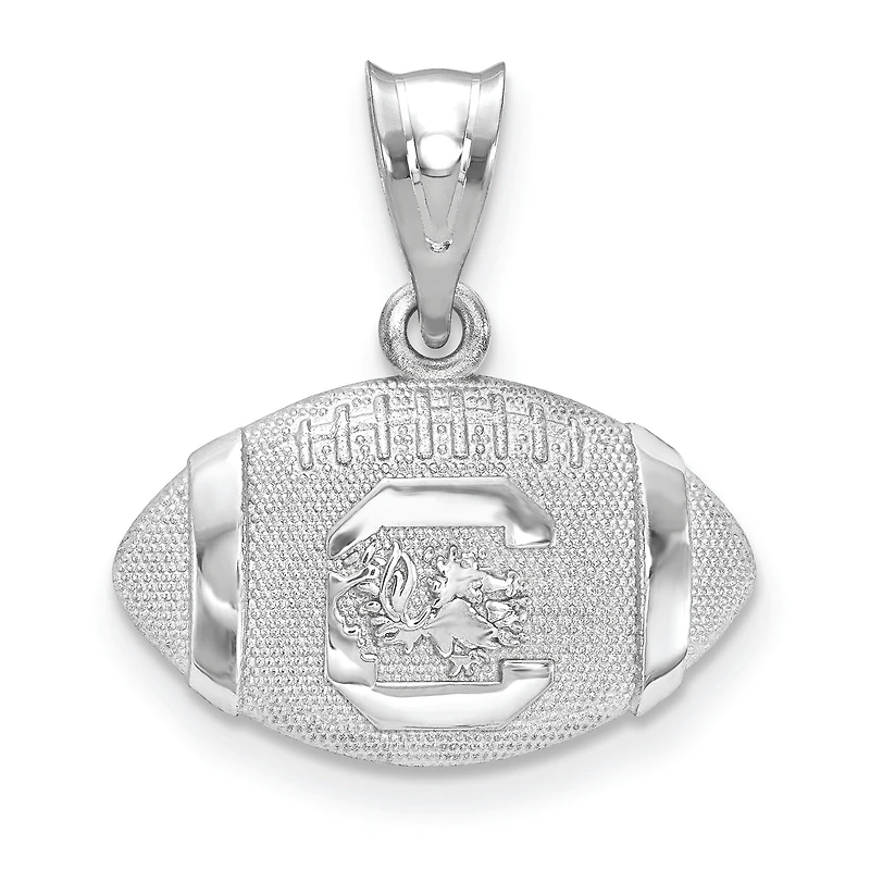 Women's South Carolina Gamecocks Sterling Silver 3D Football Logo Pendant