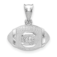 Women's South Carolina Gamecocks Sterling Silver 3D Football Logo Pendant