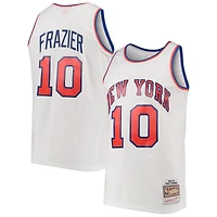 Men's Mitchell & Ness Walt Frazier White New York Knicks Hardwood Classics Swingman Jersey