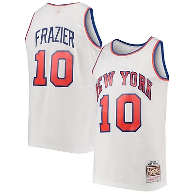 Men's Mitchell & Ness Walt Frazier White New York Knicks Hardwood Classics Swingman Jersey