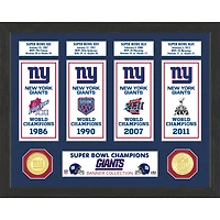 Highland Mint New York Giants 12'' x 15'' Super Bowl Banner Collection Photo Mint