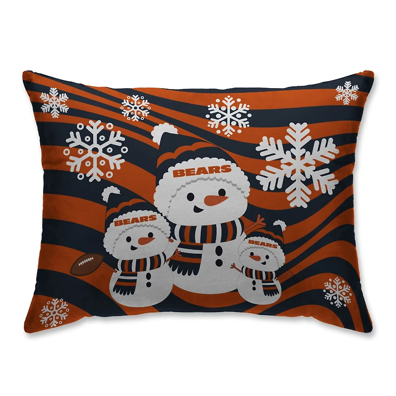 Chicago Bears 20'' x 26'' Holiday Team Snowman Bed Pillow